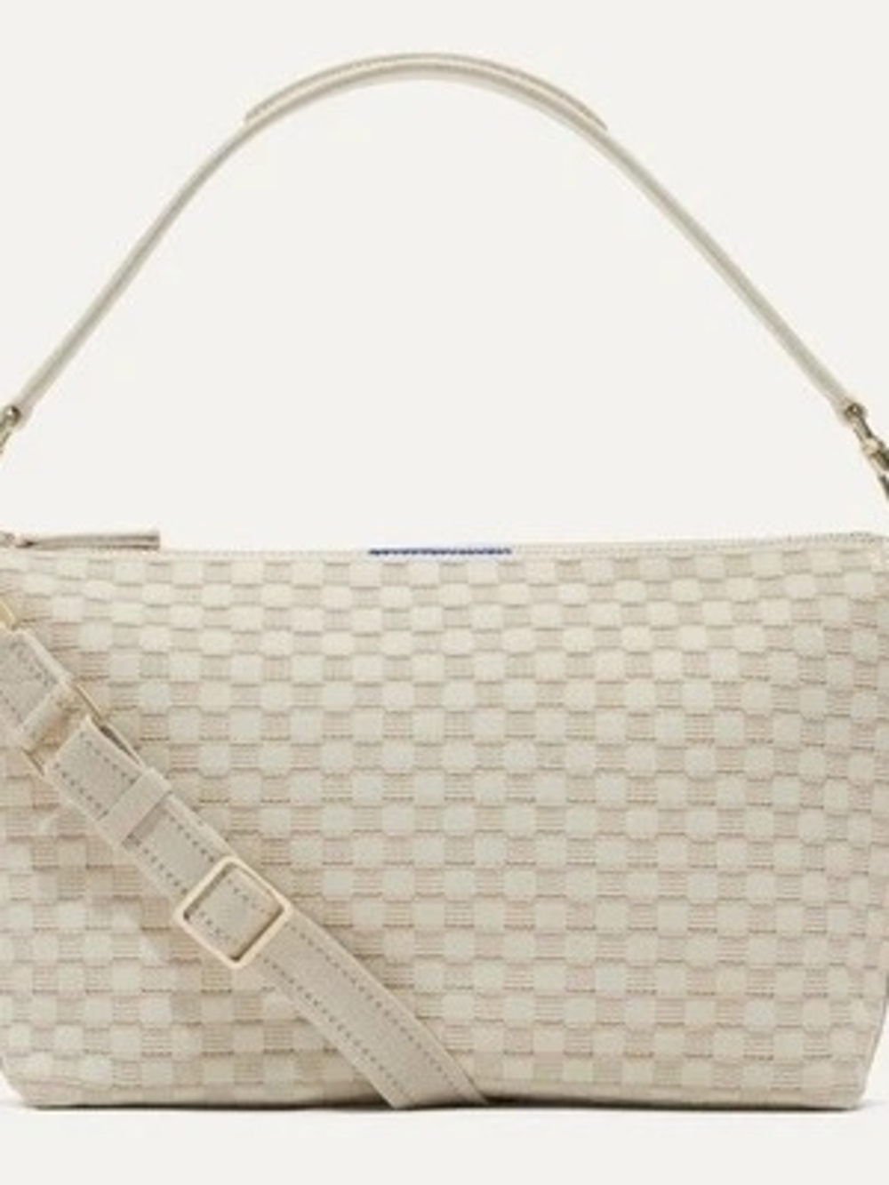 Rothy's Cream Woven Crossbody Bag with Top Handle